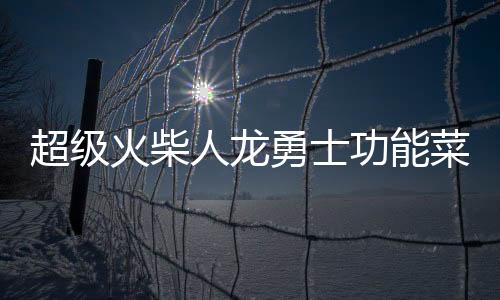 超级火柴人龙勇士功能菜单